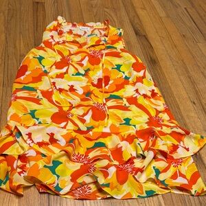 Sugarlips Vibrant Floral ladies Dress in Orange and Yellow
Large